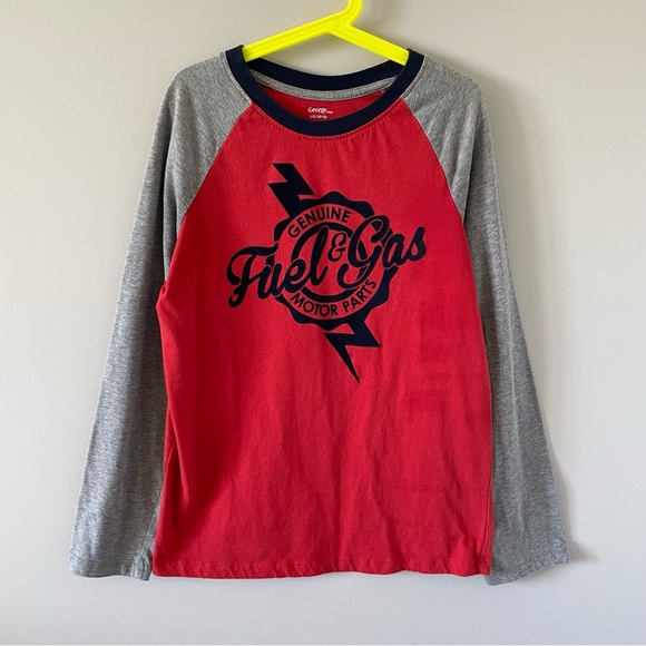 Boys Long Sleeve T-Shirt Raglan Sleeve - Retro Inspired - Orange, Grey, & Navy - Picture 7 of 7
